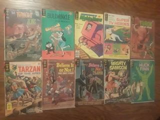 Vintage,  8 Comics Bundle,  Gold Key,  Huck Finn,  Turok,  Mighty Mouse.  1960 - 70 