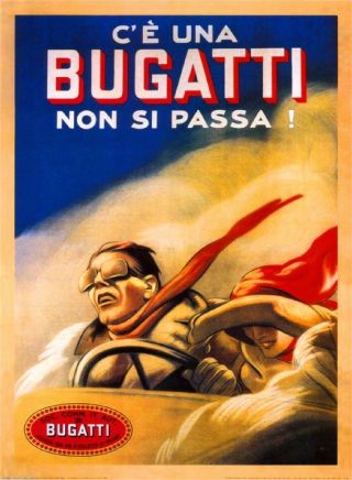 1922 Bugatti French France Automobile Car Vintage Advertisement Art Poster Print