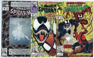 Spider - Man 362,  363,  365 Avg.  Nm,  9.  6 Carnage Marvel E 1992