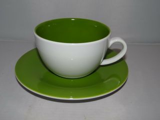 Starbucks White & Green 14oz.  Latte Mug / Cup & Saucer Germany Kahla 192427