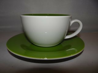 Starbucks White & Green 14oz.  LATTE MUG / CUP & SAUCER Germany Kahla 192427 2