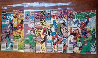 1990 The Spider - Man Run Of 7 Books,  Marvel Comics Group Vf 338 - 344