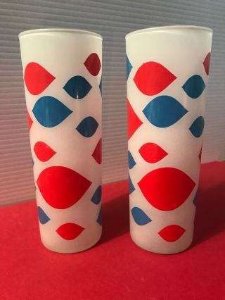 Vintage 1960s Dairy Queen Glasses - Set Of 2,  Frosted Glass Tumblers