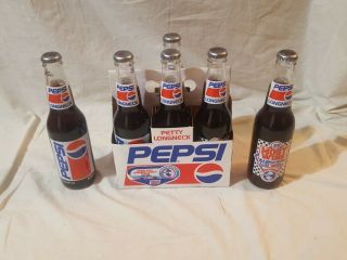 6 - Pack Richard Petty Nascar Racing Pepsi Bottles 1992 Fan Appreciation Tour