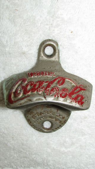 Vintage Coca Cola Starr X Wall Mount Bottle Opener Brown Co Port News Va