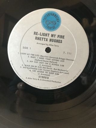 1969 FUNK SOUL LP / Rhetta Hughes / RE - LIGHT MY FIRE / Tetragrammaton 111 7