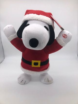 Peanuts Charlie Brown Snoopy Side Stepping Dancing Musical Santa - Jingle Bell Roc