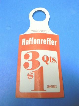 Vintage Haffenreffer Beer Ml 3 Quart Bottles $1 Sign Narragansett Cranston Ri