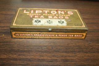 Antique Lipton’s Orange Pekoe Tea Bags Advertising Tin