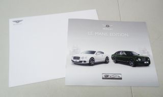 Bentley " Le Mans Edition " Softback Dealer Brochure Booklet