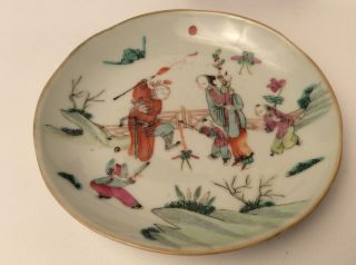 Antique Chinese Hand Painted Porcelain Plate Dish w/ Tongzhi Seal Mark 4