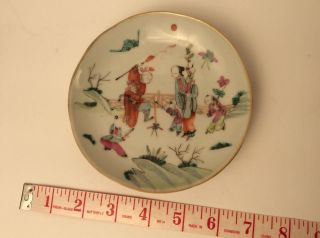 Antique Chinese Hand Painted Porcelain Plate Dish w/ Tongzhi Seal Mark 6