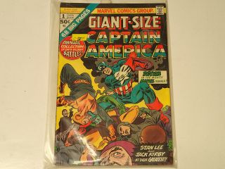 Captain America Giant - Size 1 1975 Marvel Comics Fn Stan Lee & Jack Kirby