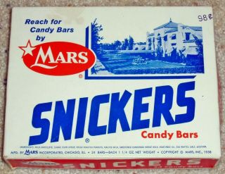 Vintage 1958 Snickers Candy Bar Box | Mars Inc.  Chicago