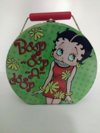 Vintage 1999 Betty Boop King Features Tin Lunch Box With Red Handle