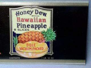 1930 ' s Vintage Honey Dew Pineapple Can Label 4