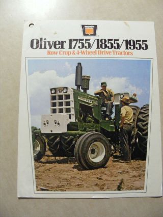 1973 Oliver 1755 & 1855 1955 Row Crop & 4wd Tractor Sales Brochure