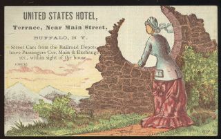 1880s Tc Advertising The U.  S.  Hotel,  Buffalo,  N.  Y.  Plus 6 Other Buffalo Business