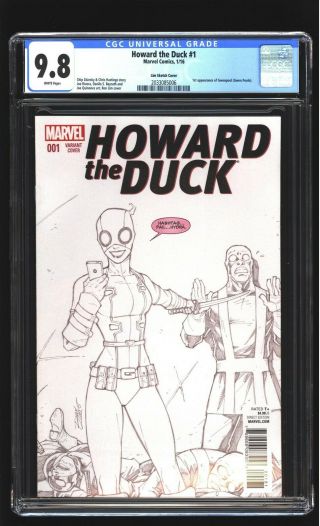 Howard The Duck 1 Cgc 9.  8 Nm/mint 1st Gwenpool Ron Lim Variant Sketch Cover 2016