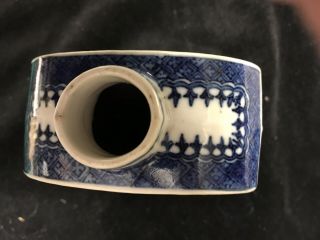 18th C.  Antique Chinese Porcelain Blue & White Tea Caddy Base No Lid. 6