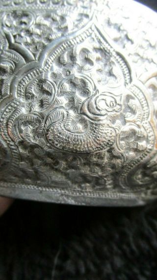 ANTIQUE LATE 19TH EARLY 20TH CENTURY INDIAN KUTCH SOLID SILVER BOWL 147g 4