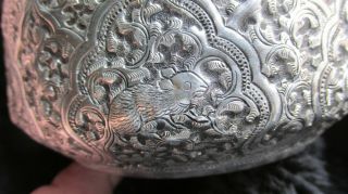 ANTIQUE LATE 19TH EARLY 20TH CENTURY INDIAN KUTCH SOLID SILVER BOWL 147g 5