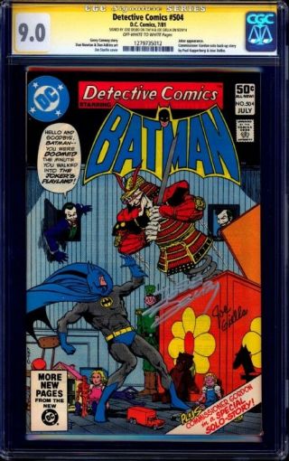 Detective Comics 504 Cgc Ss 9.  0 Signed X2 Joe Giella Jose Delbo Joker Cover