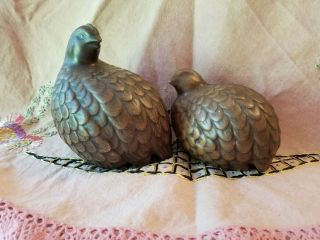 Vintage Dark Brown,  Ceramic Quail/grouse Bird Figurines