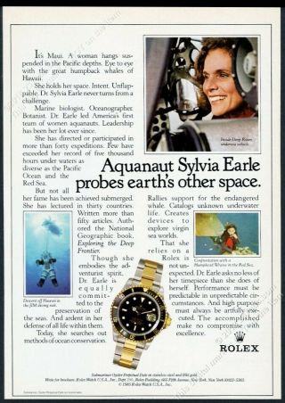1987 Rolex Submariner Date Watch Maui Jim Diver Diving Photo Vintage Print Ad