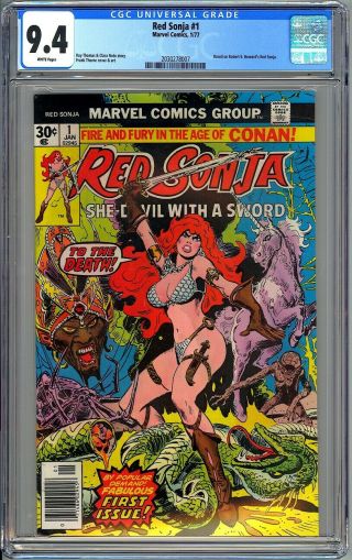 Marvel Comics Red Sonja 1 Cgc 9.  4 - White - Nm 1977