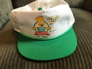 Vintage Simpson’s : Bart Simpson Baseball Cap.  “don’t Have A Cow Man ”