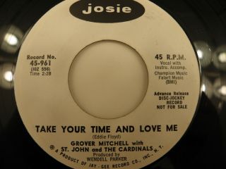 Grover Mitchell 1966 45rpm Record Take Your Time & Love Me Northern Soul Hear