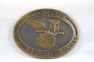 John Deere Plow & Planter Metal Belt Buckle 1982 Spec Cast