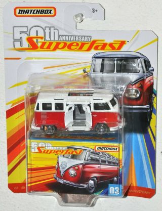 Matchbox 50th 2019 Superfast 3 1959 Volkswagen 23 Microbus Moc Vhtf Ggd23