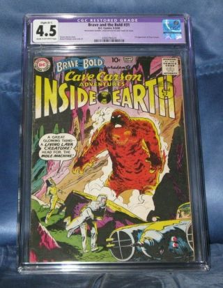 Brave And The Bold 31 Cgc 4.  5 1st Appearance Of Cave Carson Dc Comics 1960