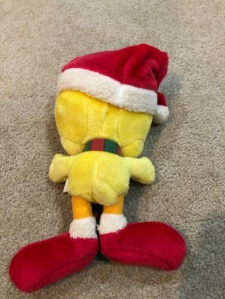 Vintage Tweety Bird Santa Looney Tunes Plush Stuffed Animal Toy 1998 10 