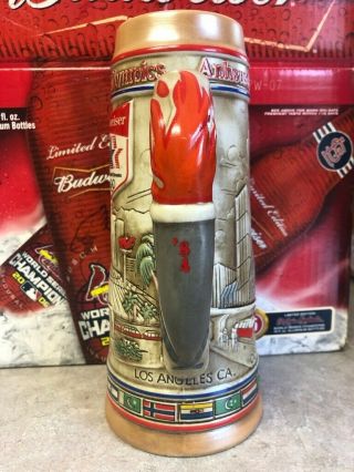 Official Anheuser Busch 1984 Los Angeles Olympics Tall Collectible Stein 2