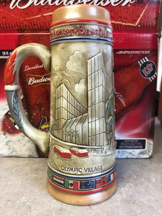 Official Anheuser Busch 1984 Los Angeles Olympics Tall Collectible Stein 3