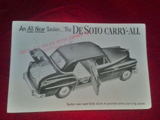 1949 Desoto Carry All Sedan Dealership Postcard Gastonia Nc C G Walker Motor Co