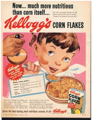 Kelloggs Corn Flakes Ad Australian Advert 1960 Vintage Print Ad Retro