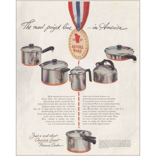 1950 Revere Ware: Most Prized Line In America Vintage Print Ad