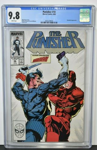 Punisher 10 (1988) Cgc Graded 9.  8 Daredevil Appearance Whilce Portacio Art