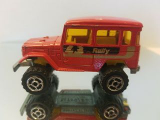 Majorette Toyota 4x4 Rally Land Cruiser.  Red.  Loose