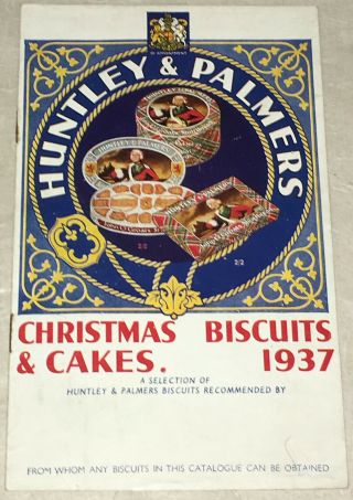 Lovely Huntley & Palmers Color Brochure Christmas Biscuits & Cakes 1937