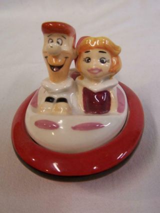 The Jetsons George And Jane In Their Ship Ceramic Salt And Pepper Set Magnetic