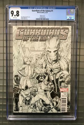 Guardians Of The Galaxy 1 Marvel Comics 2015 Sketch Cover Cgc 9.  8