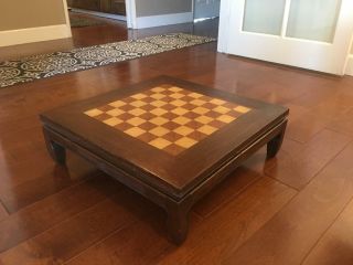 Vintage Mid Century Chinese Ming Chess Checkers Backgammon Set Table Board