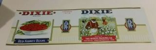 Dixie Brand The Rider Packing Co Crothersville Indiana Can Label