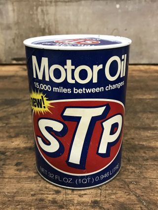 Vintage Stp Motor 1 One Quart Oil Empty Can