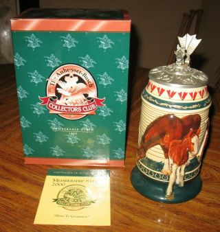 Anheuser Busch Budweiser Membership Stein Born To Greatness 2000 Cb14 Clydesdale